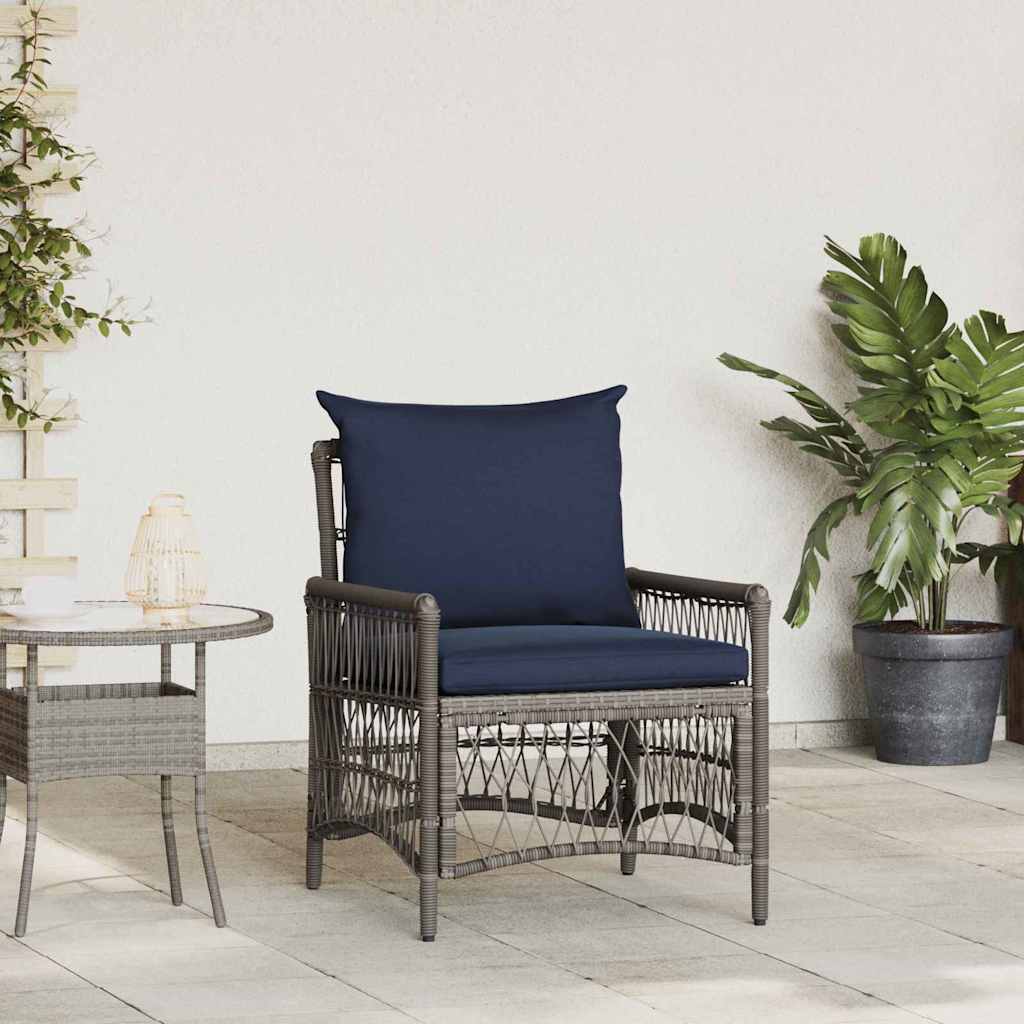 Gartenstuhl Grau 60 x 70 x 78 cm Poly-Rattan